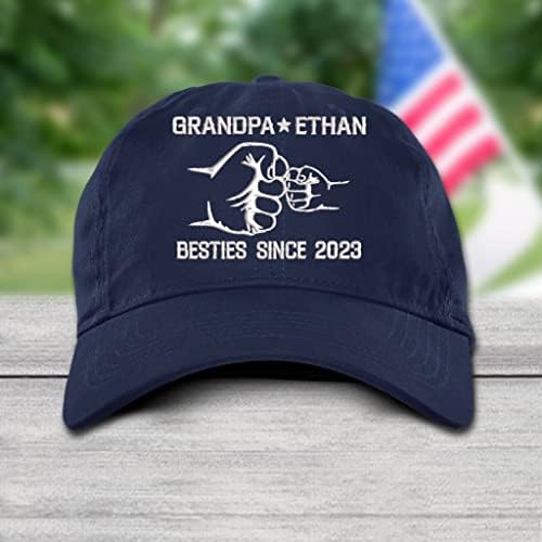 NAZENTI Cap bump de punho de pai nazenti, chapéu de avô personalizado para homens, papai 2023 presentes, presentes de aniversário do dia dos pais para papai
