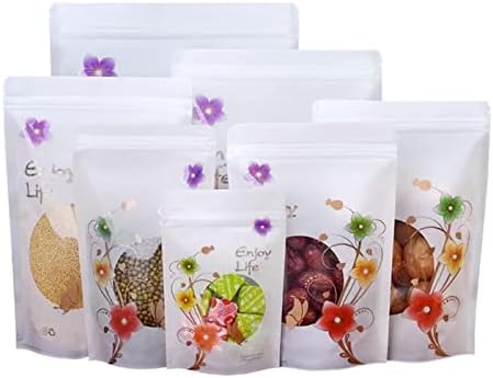 Sixwekit 50 bolsas de armazenamento de alimentos para embalagem, selos selvagens à prova de vazamentos de sacos de congeladores reutilizáveis ​​para alimentos, pães, biscoitos, sanduíche, carne, alimentos secos