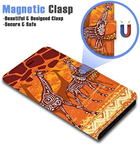 Para iPhone 13 mini, capa de capa de carteira de flip de flip, A24659 Tribal Aboriginal Giraffe 24659