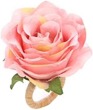 Lmmddp requintado casamento rosa flor de flor de guardanapo anel de guardana