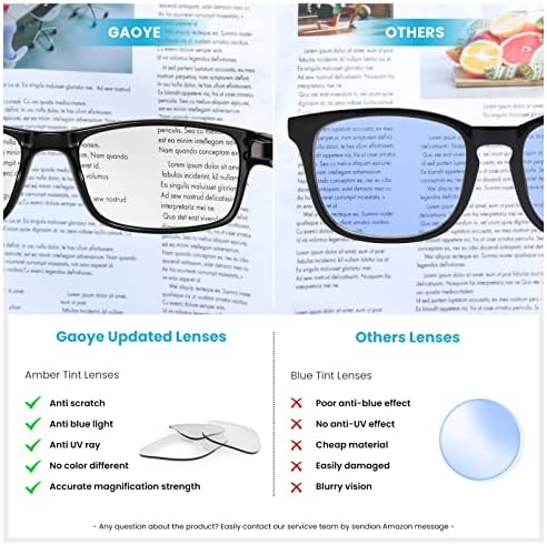 Gaoye lendo óculos bloqueio de luz azul, leitores para homens homens anti -brilho filtro
