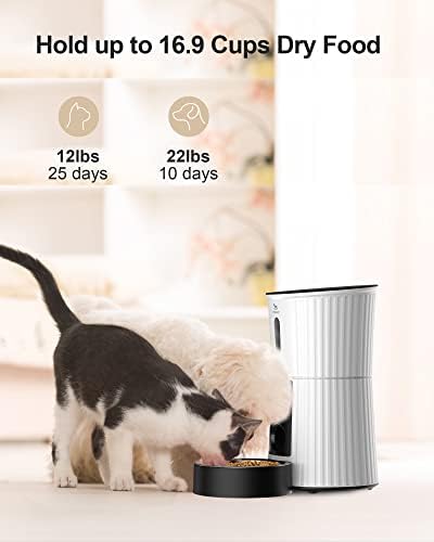 Alimentadores de gatos automáticos petory wi -fi - dispensador de alimentos secos de 4l para gatos e cães 10 refeições por dia alimentador de animais inteligentes com bolsa de alimentação dupla de bolsa dessecante