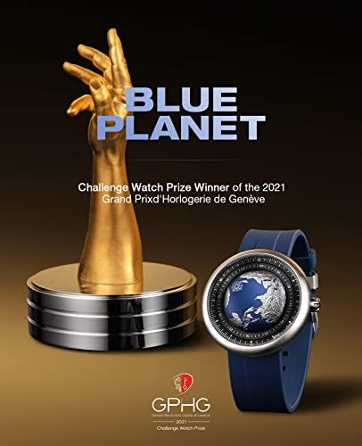 CIGA Design Mechanical Automatic Watch Blue Planet U Série U Série Aço Anterior/Titânio/Cerâmica Case Sapphire Fluorororberber/Ceramics