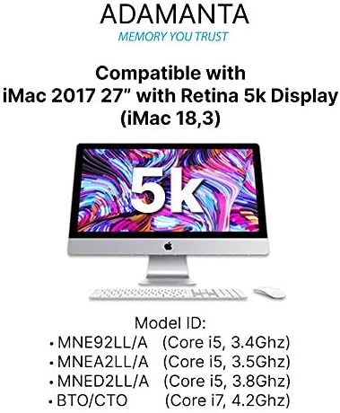 Atualização de memória Adamanta 32 GB Compatível para 2017 Apple IMAC 27 Retina 5K Display DDR4 2400MHz PC4-19200 SODIMM