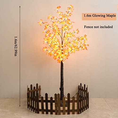 Luzes de galho de folha de bordo 62 polegadas 20 LED de Ação de Graças Decoração luminosa, luz da árvore, luz quente, para decorações