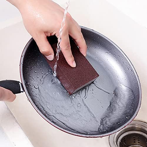 Dbylxmn 10pcs t nano Emery Descaling Cozinha de limpeza de várias maneiras de esponja de areia fina para limpar a parte inferior das escovas de prato para lavar a alça curta