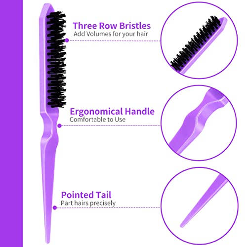 6 peças provocando pincel de escova de cabelo inclui escova de borda dupla, pentes de cauda de rato e escova de cabelo de pente