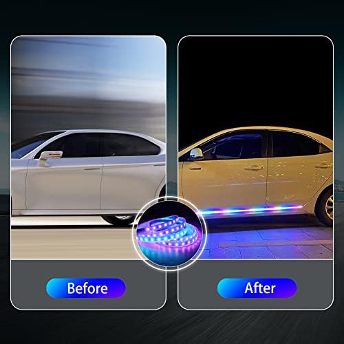 Luzes de tira LED do carro Greceyou, 2pcs 78.7in RGB flexível RGB RANGE BOLHA TRIPS, CONTROLE DE APP CONTROLE DE APP IMACIDADE LED LED LIMPE