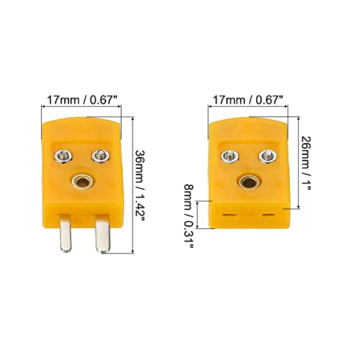 Meccanixity K Tipo de termopar conectores de fio do fêmea Adaptador feminino Adaptador de alta temperatura 120 ° C Para sonda de sensor de termopares laranja 2 conjunto