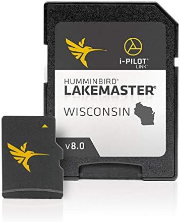 Humminbird Lakemaster 600021-9 Digital Minnesota, Black & 600025-7 Lakemaster Wisconsin V8 Digital GPS Maps Micro Card