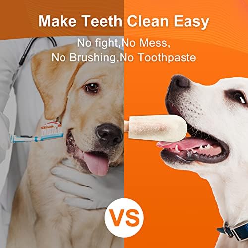 Limpos de olho para cães, 100 PCs para os olhos Pontos de lavagem dos olhos+lenços de dentes de dentes de cachorro, lenços dentários de 100pcs para cães para gatos e cachorros, refrescar a respiração, reduzir a placa e o tártaro