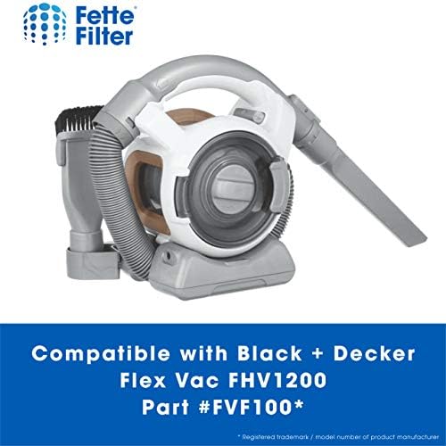 Filtro Fette - Filtro de vácuo Compatível com preto e Decker Flex Vac FHV1200. Compare com a Parte FVF100 - pacote de 2