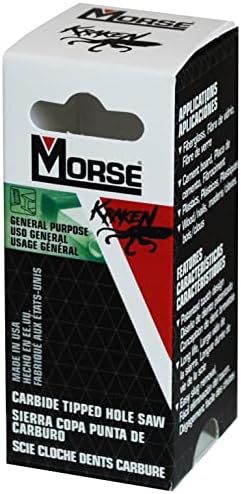 Morse Kraken Mhstk28, serra de buraco, gorjeta de carboneto, diâmetro de 1-3/4 , 1 lâmina