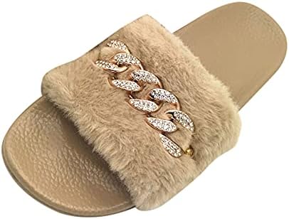 Slippers Slides for Women Summer Summer Flipers Fashion Beach Cadeia de chinelos de cristal feminino Sandals Sapatos Sandálias