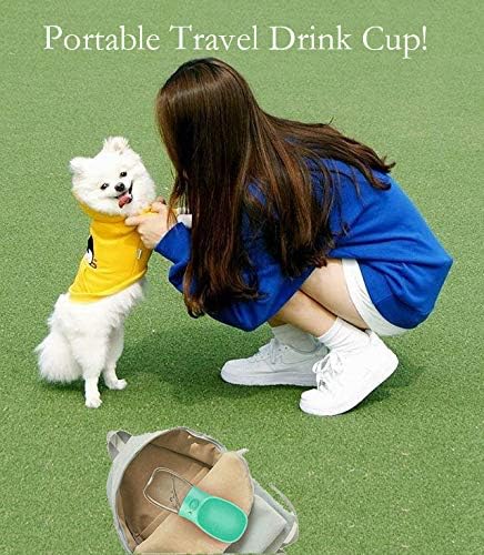Garrafa de água para cães para caminhar e provas de xícara de bebida portátil com dispensador de tigela para viajar para animais de estimação ao ar livre