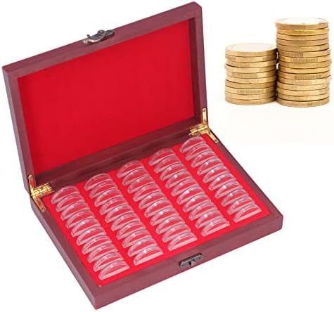 Caixa de moedas, obra requintada 50 peças armazenamento amplamente utilizado por suporte de moeda Vintage para coleção de moedas para