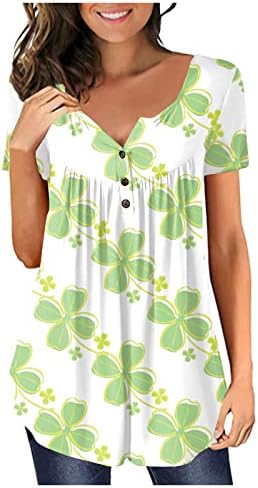 Akollsppnsy Womens Summer Tops Summer Summer Short Button-Down Tirl tone Casual Size Bloups and Tops Casual