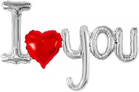 Mllxon eu te amo balões | Balões do Dia dos Namorados | Balões de coração vermelho para material de decoração de festa de casamento de aniversário romântico
