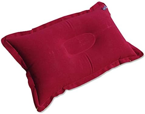 Uonlytech Travel Neck travesseiro inflável travesseiro de camping super espessado tecido flocking travesseiro de travesseiro de travesseiro Ultralight para caminhada de voo ao ar livre, presente de viagem vermelha