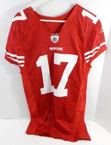 2009 San Francisco 49ers Braylon Edwards #17 Jogo emitiu camisa vermelha 42 DP28542 - Jerseys de jogo NFL não assinado