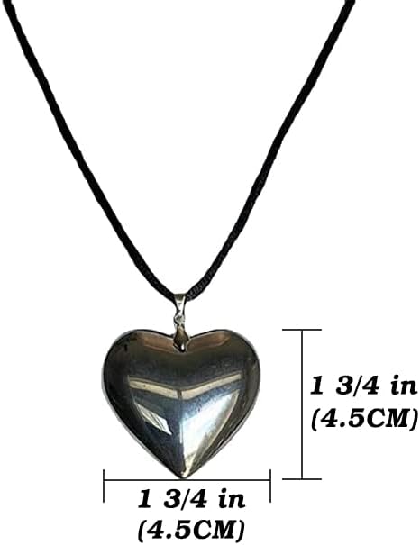 Colares de pingentes de coração prateado ywman - Y2K Glashy Glass Puffy Heart Cara Cara de Cara para Mulheres Jóias Presentes para