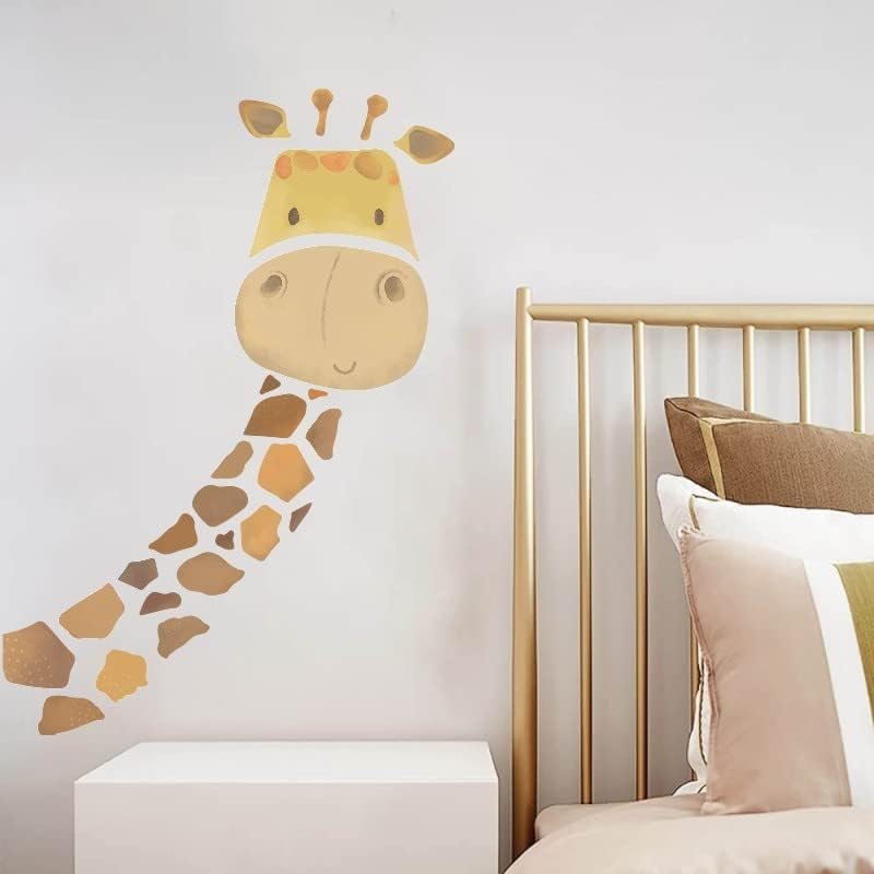 Decalques de parede de animais engraçados adesivos da porta decalques de decoração de decoração de girafa fofas decalques