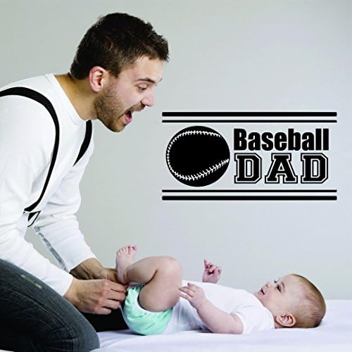 Adesivo de parede de decalque: beisebol pai sinaliza citação de crianças menino menino tamanho: 12 polegadas x 18 polegadas - 22 cores disponíveis