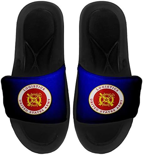 Sandálias/slides Slide -on -Slide para homens, mulheres e jovens - Logística do Exército dos EUA, Insignia de Filial