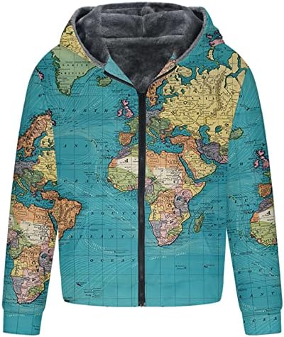 Jaquetas de lã para masculino plus size casual casuais mapa mundial mapa de novidade impressa moleto
