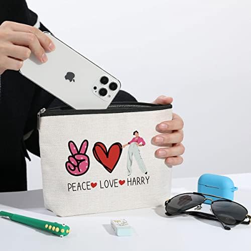 Zhamen engraçado Peace Love Makeup Bag Singer Fan Gift Music Gifts for Music Lover Inspired Song Letter Song Letter Merchandise for Women fãs adolescentes Filha Friends Sua enfermeira Camping Birthday Camping