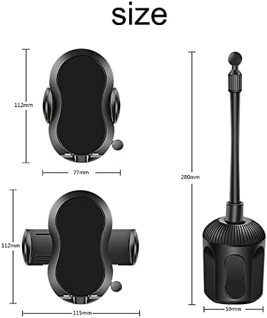 Suporte de xícara de carro Suporte de telefone de montagem de 360 ​​graus de rotação de 360 ​​graus de ganho de ganso do berço do berço do carro para o telefone de 4.5 polegadas de tela preto