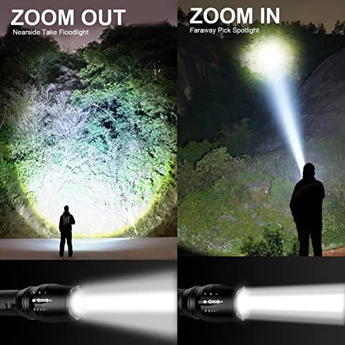 Lanterna LED de lanterna LED de lanterna de lúmens altos 2, lanternas super brilhantes de 100000 lúmens, zoomable,