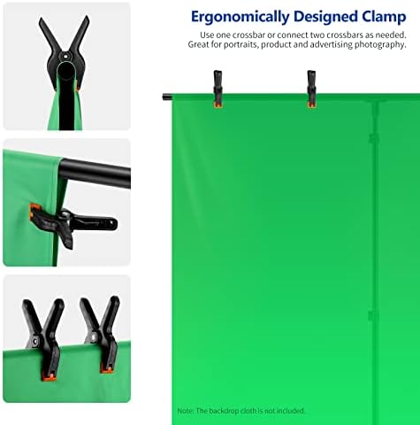 NEEWER Kit de suporte de suporte de fundo em forma de T, suporte de tripé ajustável de 8,5 pés/2,6m de altura e barras transversais