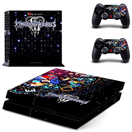 Jogo The Sora Kingdom Role-Playing PS4 ou PS5 Skin Stick Hearts para PlayStation 4 ou 5 Console e 2 Controllers Decal Vinil V10177