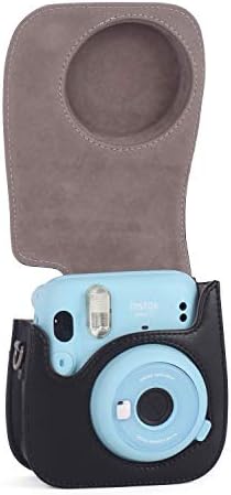 Caixa de câmera instantânea de phetium compatível com Instax Mini 11, bolsa de couro PU com bolso e alça de ombro ajustável