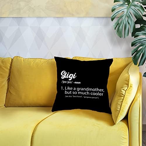Caixa de travesseiro floral da definição de Gigi Znzd, decore o quarto da sala de estar da vovó, vovó Gigi Day's Birthday Presens de netos netos, capas de travesseiro de arremesso de 18x18 polegadas
