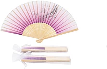 Sepwedd 50pcs rosa gradual pêssego de pêssego imitado tecido de seda bambu dobrado na mão chinesa bane