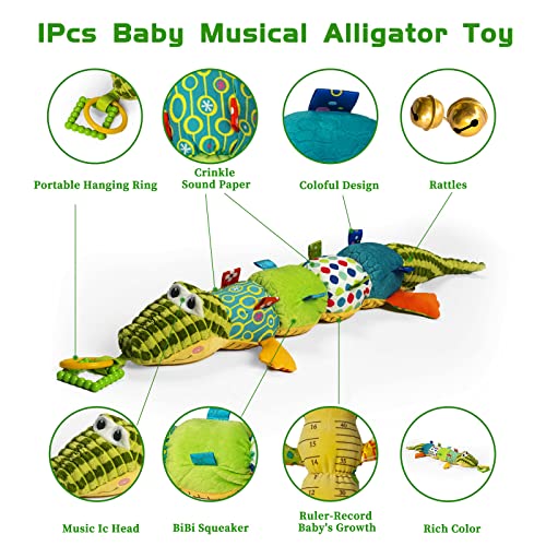 5pcs Baby Catcles Toys Conjunto, 4pcs Socks de pulso infantil Catches e 1pcs Baby Alligator Toy, brinquedo de bebê de 0-6 meses,