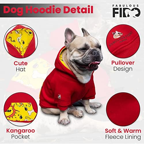 Hoodies de cachorro FIDO fabulosos-suéter de cães de algodão/microfleece premium-roupas de cachorro para cães grandes, pequenos