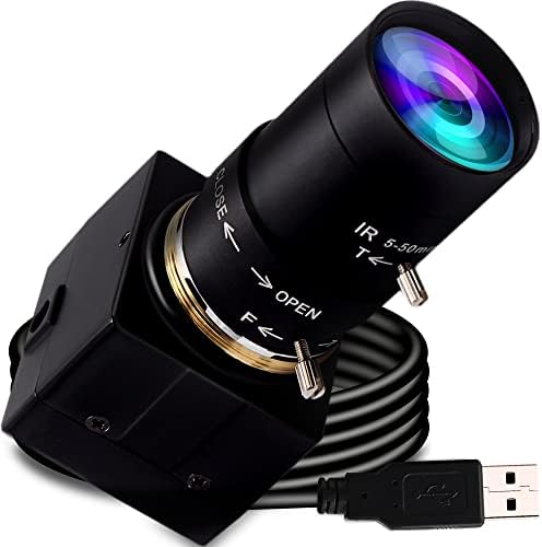 Manual de câmera USB de 8MP Zoom de 5-50mm Lente Variável Focus PC Câmera Mini UVC USB2.0 USB com câmera para computador IMX179 Câmera