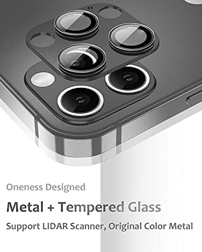 Tamoria [2 pacote] Compatível para iPhone 13 Pro / 13 Pro Max Camera Lente Protetor Metal Plus de câmeras de vidro temperado Suporte