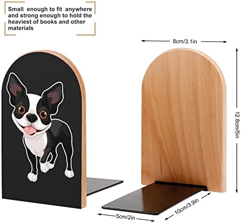 Engraçado Boston Terrier Livros de Livros Prind Decorative Print Ends para Shelve pack de 1 par