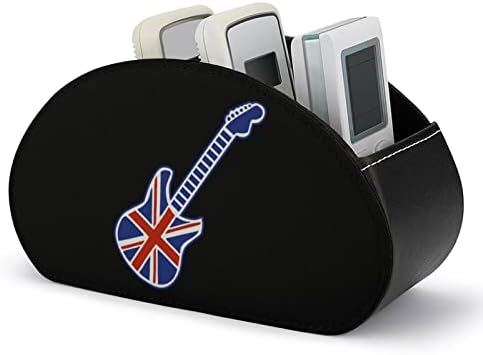 Guitars de rock e rolagem britânicos titulares de controle de TV remoto PU Organizador de caixa de armazenamento com 5 compartimentos