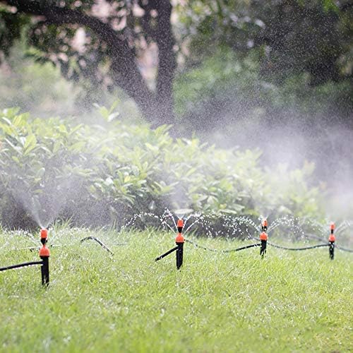 Churrings de irrigação por micro spray Kalolary, 20pcs Ajuste os aspersores de fluxo de água de 360 ​​graus 2 in1 gotejamento para o sistema de rega de gotejamento