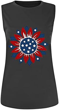 Tampa do tanque para mulheres 2023 4 de julho camisas patrióticas camisetas de verão camisetas de bandeira americana de túnica