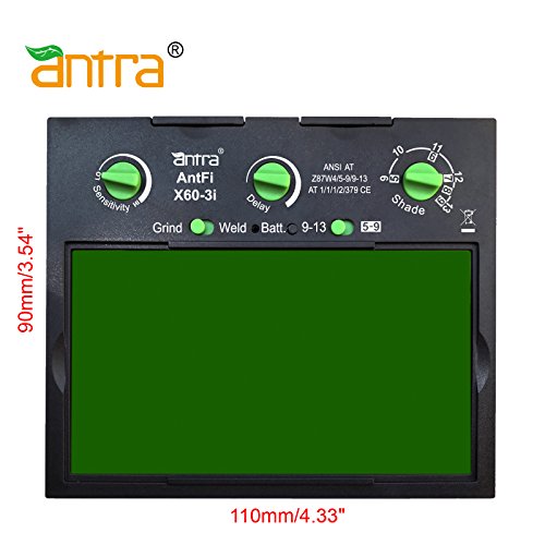 Antra Antfix60-3 Tamanho do filtro da lente de escurecimento automático 3,86 x 2,09 Shade 4/5-9/9-13 Ótimo para Tig, Mig, MMA,
