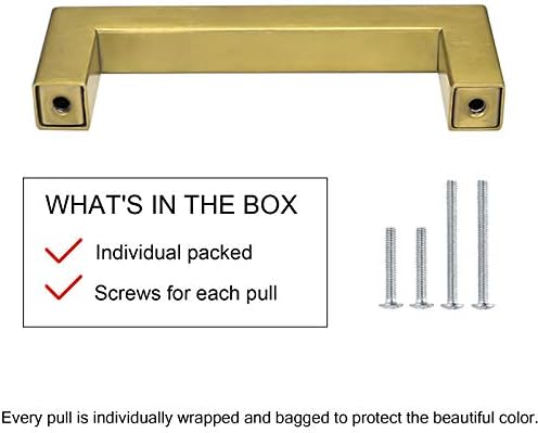 Goldenwarm 25 pack 7 1/2 polegada Gabinete de ouro puxa a barra quadrada moderna da gaveta escovada Puxa de armários