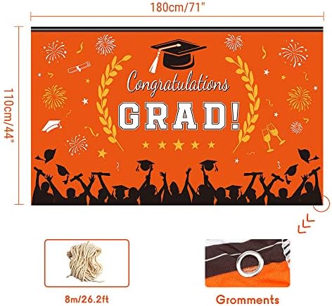 Banner de cenário de graduação 2023 Parabéns Decorações de festa de formatura Grad Banner