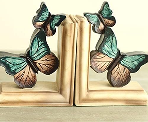 KLHHG Country Butterfly BookEnd Livro -Und Mesquino de Office BookEnd Office Resina Artesanato Ajuste Ajuste Ano Novo Decoração de