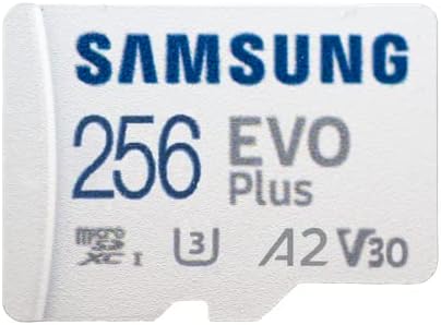 Samsung Evo+ mais cartão de memória microSD de 256 GB para Samsung Phone funciona com o Galaxy S20 Fan Edition 2022, pacote de telefone
